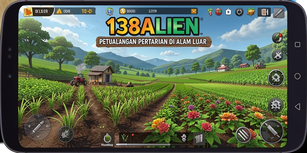Tampilan gameplay menarik di <strong>138ALIEN</strong> dengan nuansa pertanian luar angkasa.