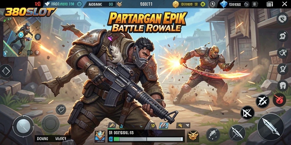 Tangkapan layar menampilkan aksi seru dari gameplay Battle Royale 380SLOT.