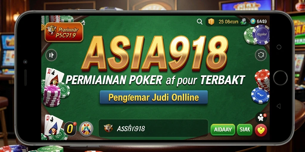 Tampilan utama gameplay ASIA918 dengan suasana poker yang menarik.