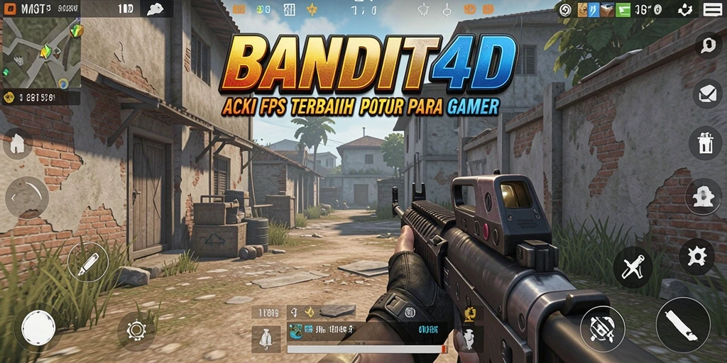 Tampilan gameplay mendebarkan dari BANDIT4D dalam aksi FPS.