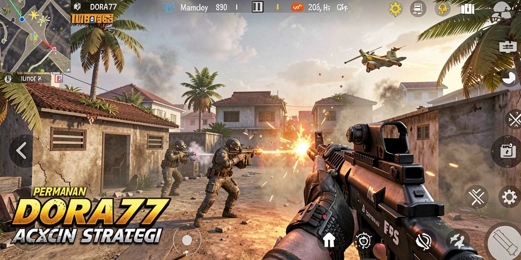 Gameplay mendebarkan DORA77 dengan aksi tembak-menembak intens.