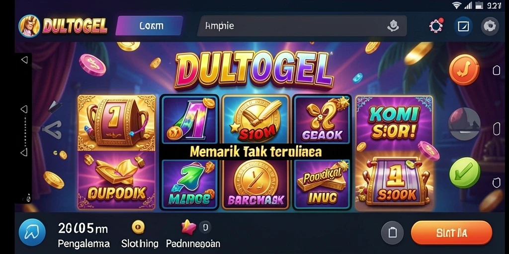 Tampilan gameplay DULTOGEL yang penuh warna dan menarik.