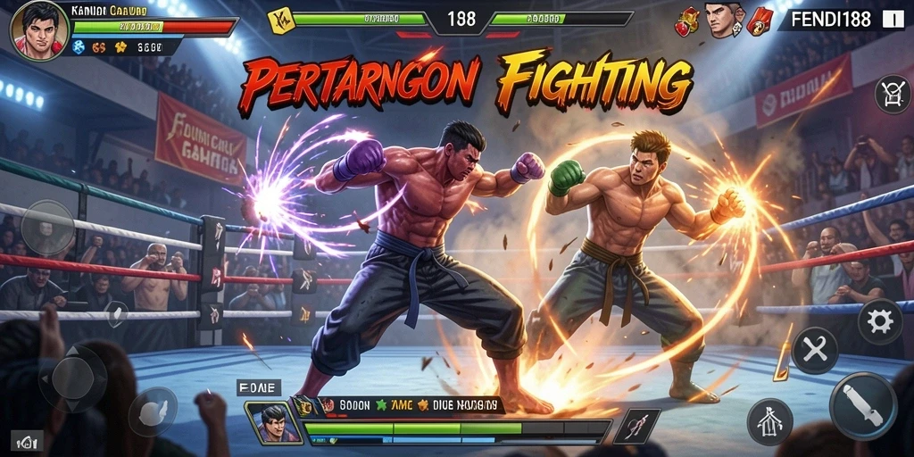 Tangkapan layar gameplay FENDI188 yang menunjukkan aksi pertarungan seru.