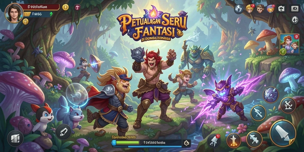 Screenshot utama FW66 menampilkan gameplay penuh aksi di dunia petualangan.