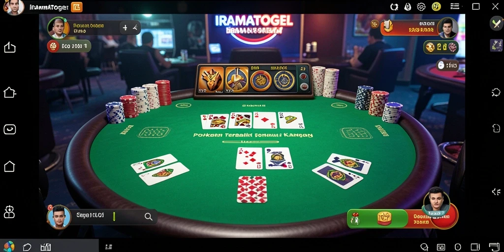 Tampilan gameplay seru di IRAMATOGEL dengan suasana Poker yang mengasyikkan.