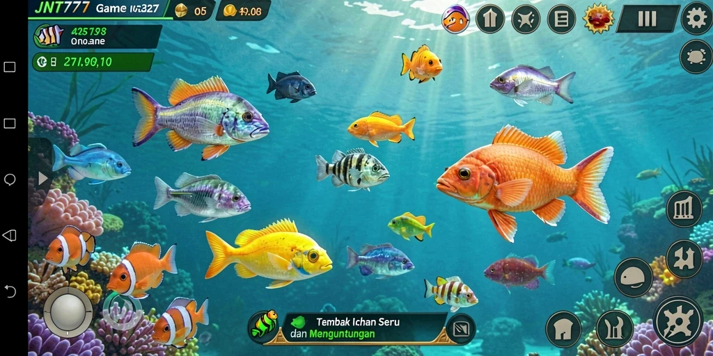 Tampilan gameplay JNT777 menampilkan aksi seru menembak ikan.