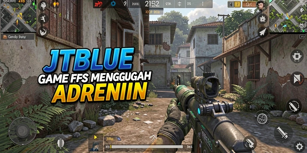 Tampilan gameplay JTBLUE yang memukau di tengah pertempuran FPS.