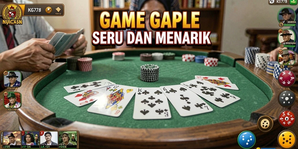 Tampilan gameplay Gaple yang seru dan interaktif dalam KG778.