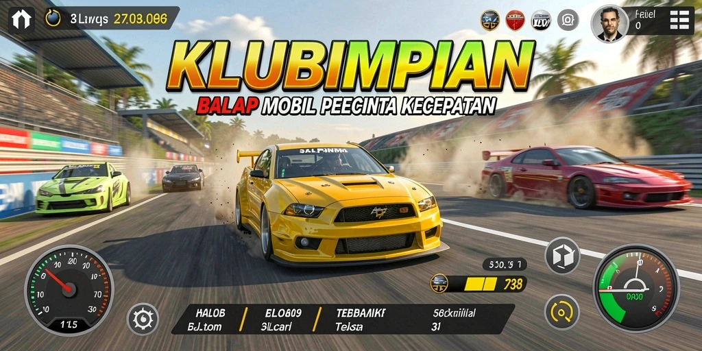 Tampilan gameplay Racing yang mendebarkan di KLUBIMPIAN.
