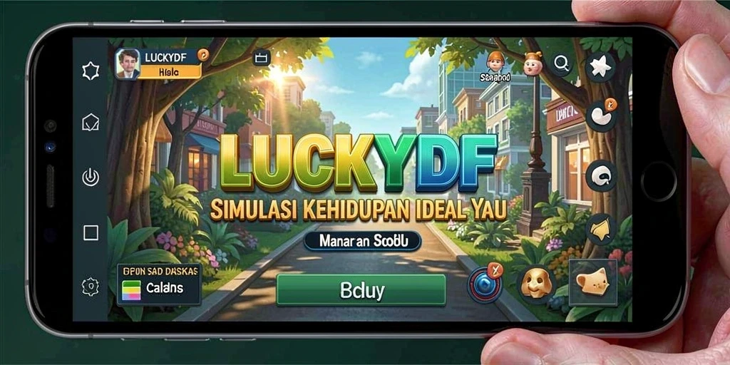 Tampilan menarik dari gameplay LUCKYDF menampilkan kehidupan virtual yang seru.