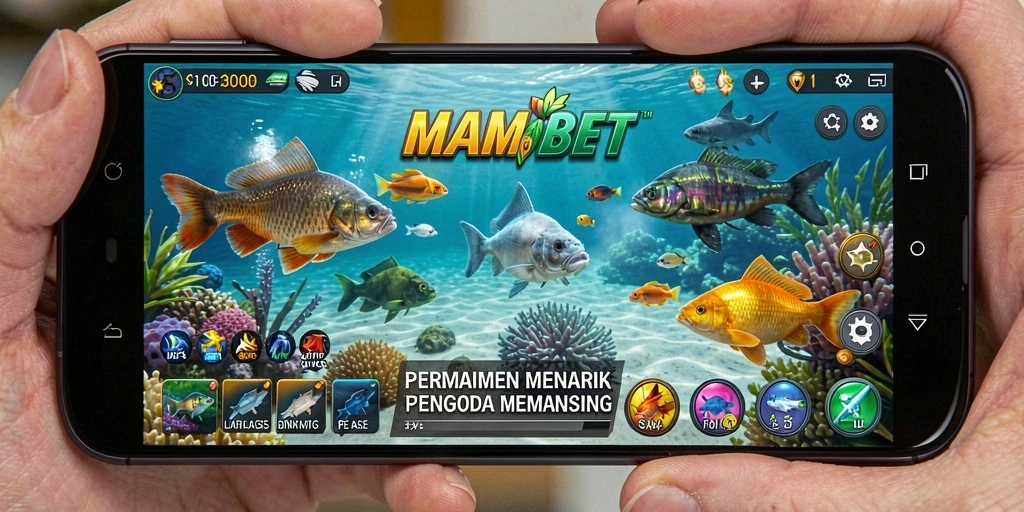 Screenshot gameplay MAMIBET dengan aksi memancing yang seru.