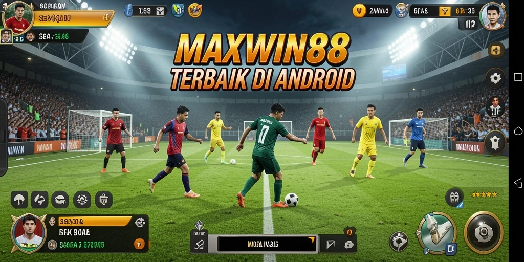 Tampilan gameplay MAXWIN88 yang mendebarkan dan penuh aksi sepak bola.