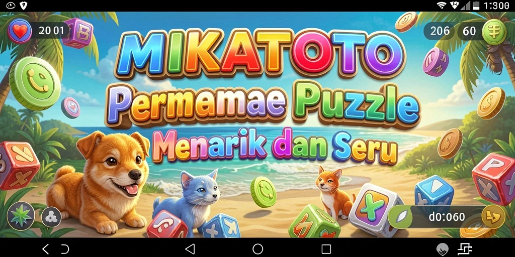 Screenshot gameplay MIKATOTO menampilkan berbagai teka-teki yang menarik.