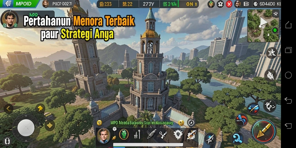 Menampilkan pertahanan menara yang strategis dalam aksi.