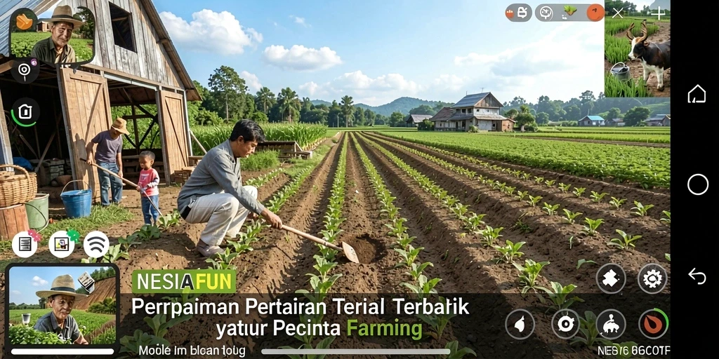 Screenshot utama NESIAFUN menampilkan gameplay menarik dalam berkebun.