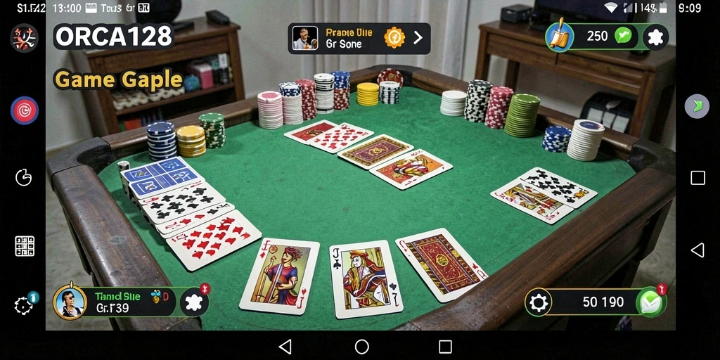 Tampilan seru dari gameplay Gaple di ORCA128.