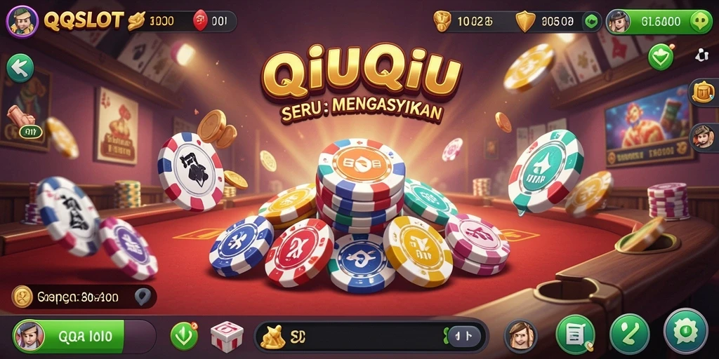 Screenshot gameplay QiuQiu menampilkan suasana kompetisi yang seru.
