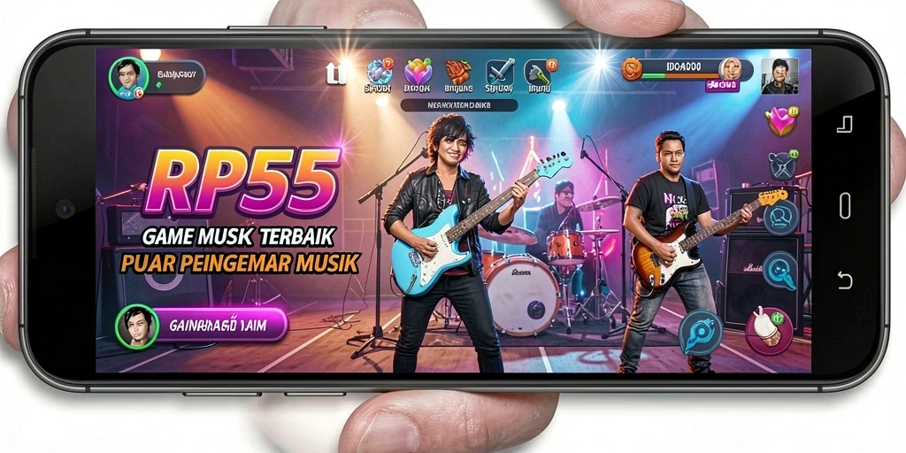 Tampilan gameplay RP55 yang menampilkan interaksi musik yang seru.