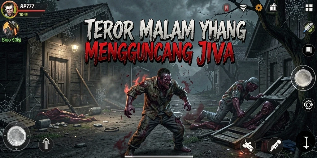 Screenshot RP777 menampilkan momen mencekam di dunia yang gelap.