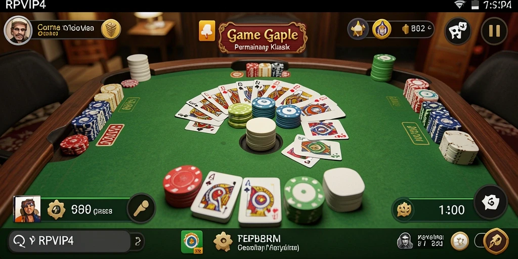 Screenshot menampilkan gameplay seru Gaple di RPVIP4.