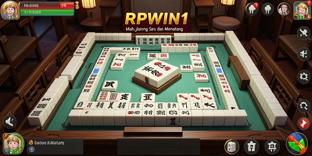 Tampilan gameplay RPWIN1 dengan ubin Mahjong yang menantang.