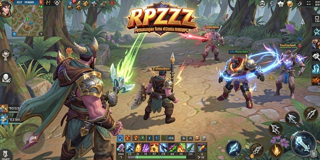 Gameplay seru RPZZZ dengan dunia MMORPG yang luas.