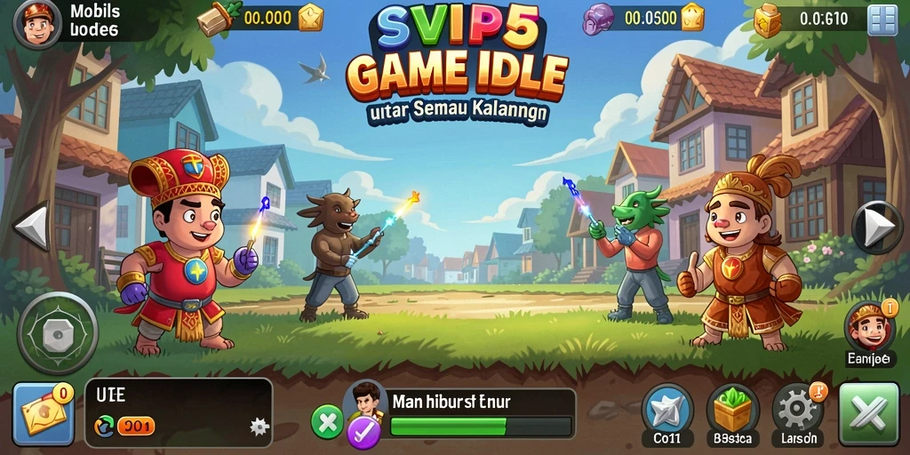 Screenshot gameplay SVIP5 yang menunjukkan keseruan dan fitur Idle.