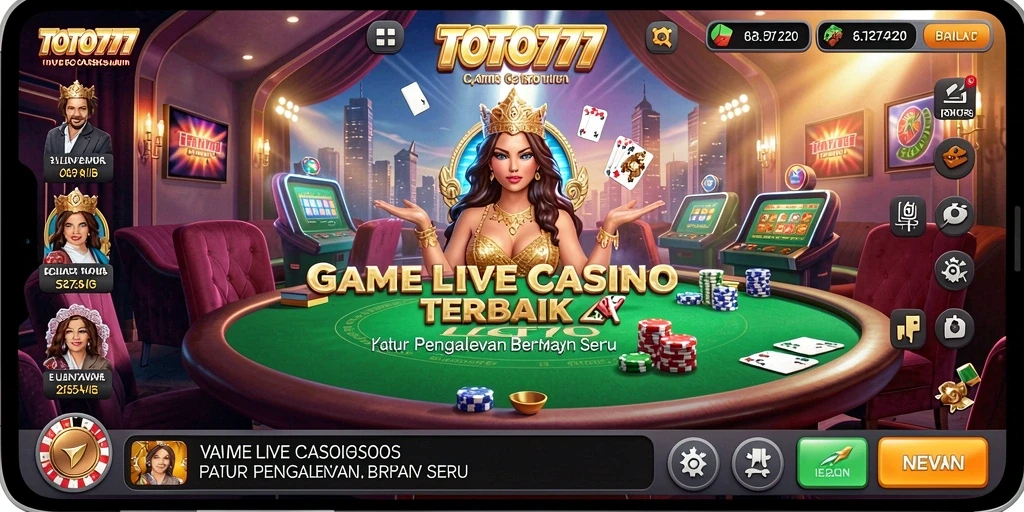 Tampilan gameplay Live Casino yang mendebarkan di TOTO777.