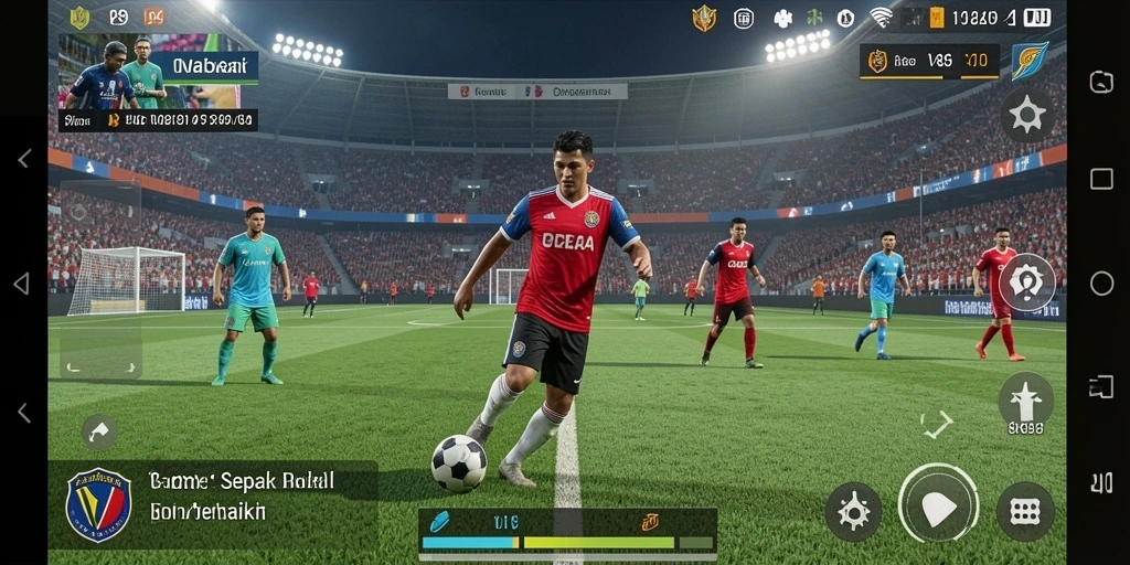 Gameplay V89 yang mendebarkan dalam aksi sepak bola.