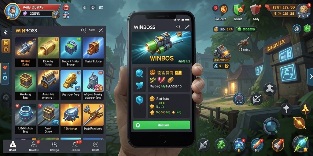 Screenshot tampilan utama WINBOSS yang menunjukkan fitur-fitur utilitas.
